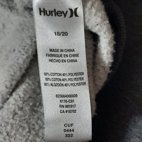 HURLEY CAMO LOGO YOUTH Gray Pullover Hoodie Big Center Spellout Camouflage 18-20 - Picture 9 of 9